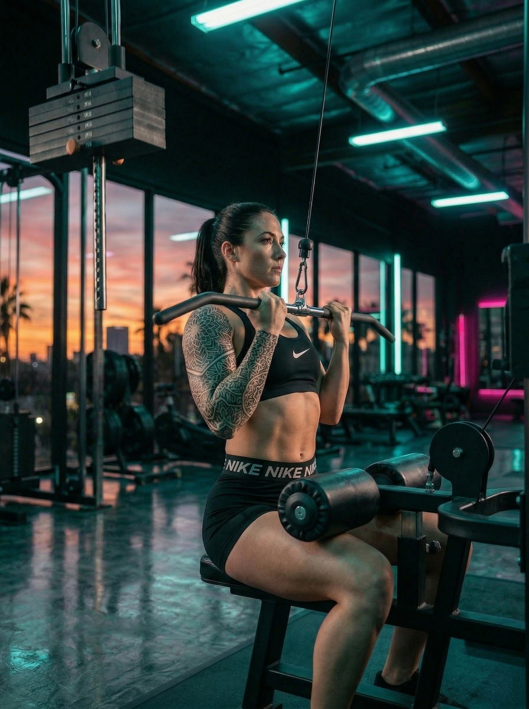 Cable chin-up — vertical pull compound lift